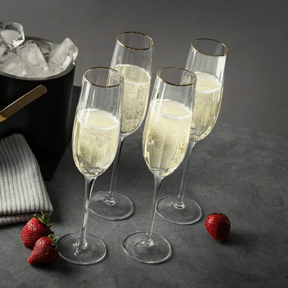 4-Pack Scalloped Champagne Flute Glasses Set - Loft&Timber