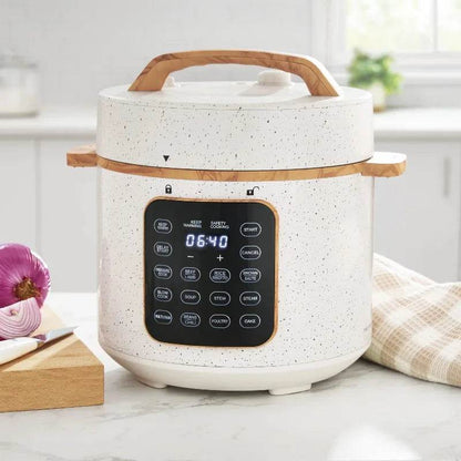 The Pioneer Woman Linen Speckle 6-Quart Pressure Cooker - Loft&Timber
