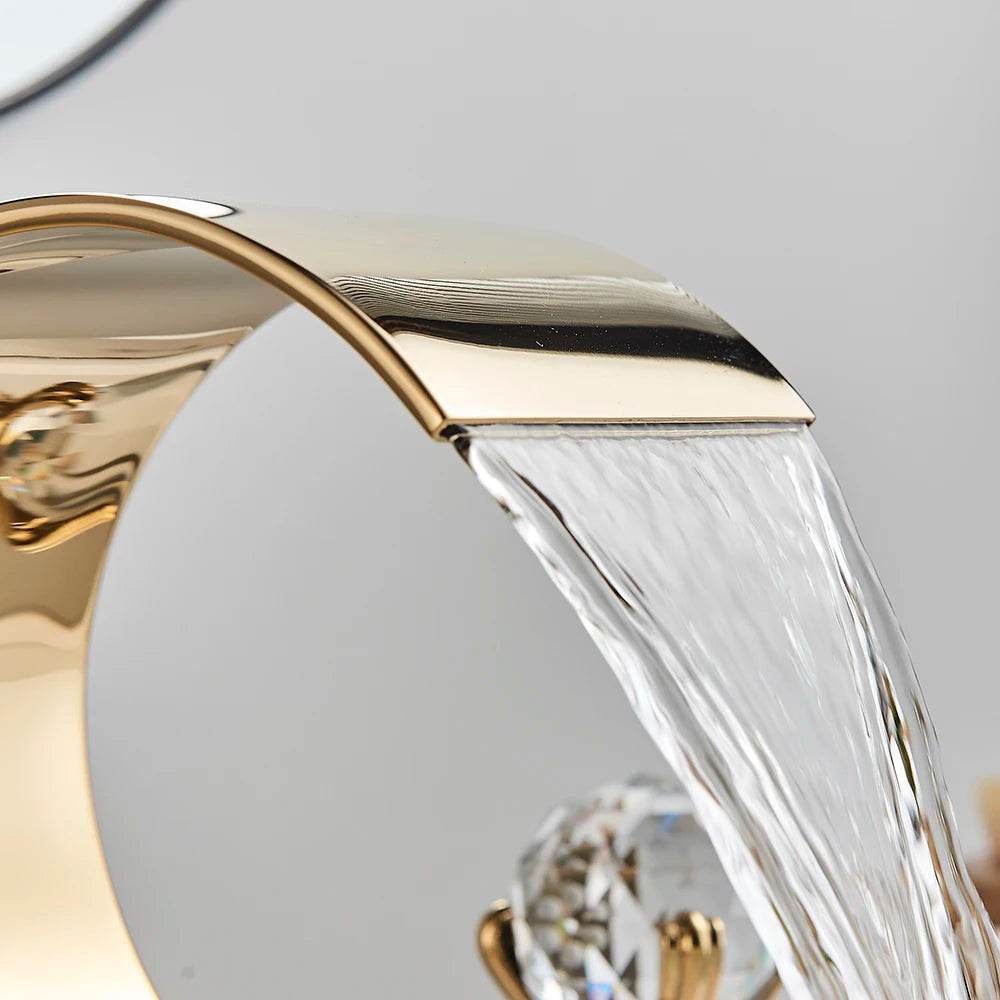 Senlesen Luxury Golden Waterfall Basin Faucet - Loft&Timber