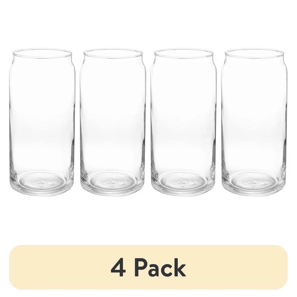 4 Pack 20oz Clear Can Shaped Drinking Glasses - Loft&Timber