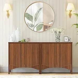 Fluted Sideboard Cabinet with Storage with Adjustable Shelves - Loft&Timber
