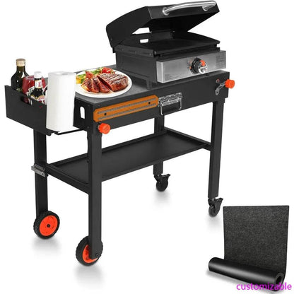 Portable Grilling Station with Wheels, Blackstone Griddle Support for 17 & 22, Collapsible Grilling Table for Weber, Outdoor Woo - Loft&Timber