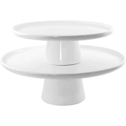 2 Piece Porcelain Cake Stand Set Stacking Display - Loft&Timber
