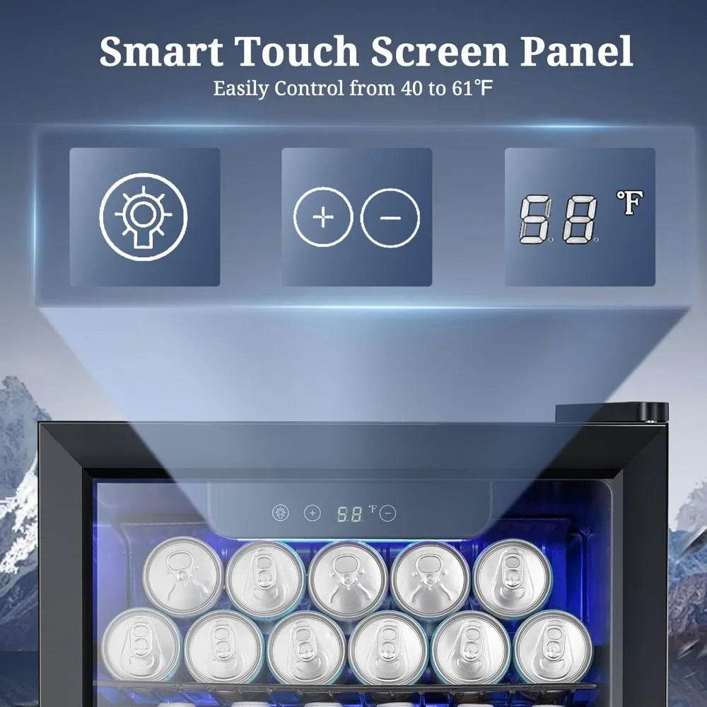 Beverage Refrigerator Cooler 68 Can, Mini Fridge with Glass Door