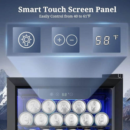 Beverage Refrigerator Cooler 68 Can, Mini Fridge with Glass Door