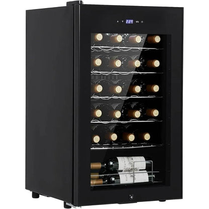 24 Bottle Built-In Wine Cooler Refrigerator with Glass Door - Digital Temperature Control 40°F-65°F