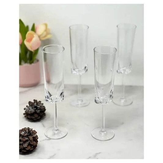 Set of 4 Unbreakable Plastic Champagne Flutes 4oz