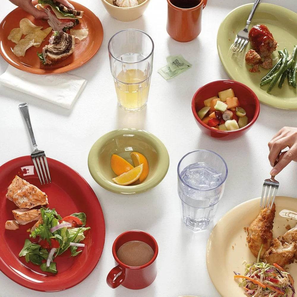 Heavy-Duty Wide Rim Melamine Salad Plate Set of 4 Shatterproof