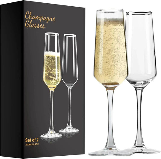 2 Pieces Luxury Crystal Champagne Flutes