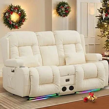 Power Loveseat Recliner Sofa with Massage & Heat - Loft&Timber