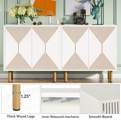 59" Tribesigns Modern Natural Storage Cabinet; Freestanding Floor Cabinet - Loft&Timber