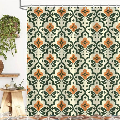 Vintage Boho Floral Shower Curtain