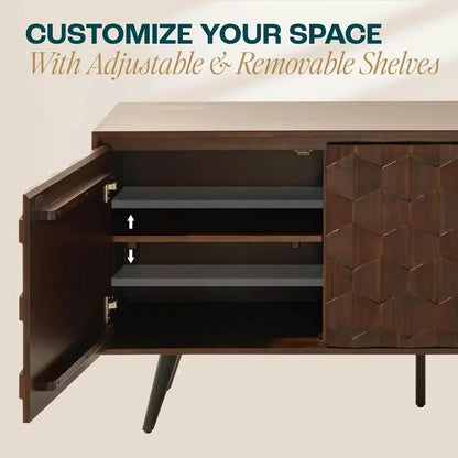 Sideboard Georgina Solid Wood 2 Doors & 3 Drawers - Loft&Timber