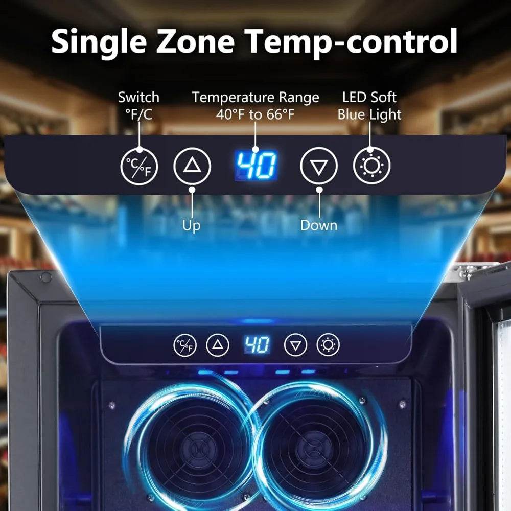 15 Inch Wine Cooler Refrigerator - 30 Bottle - Loft&Timber