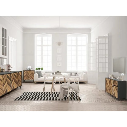 Modern Sideboard Buffet Cabinet 58" with 4 Doors - Loft&Timber