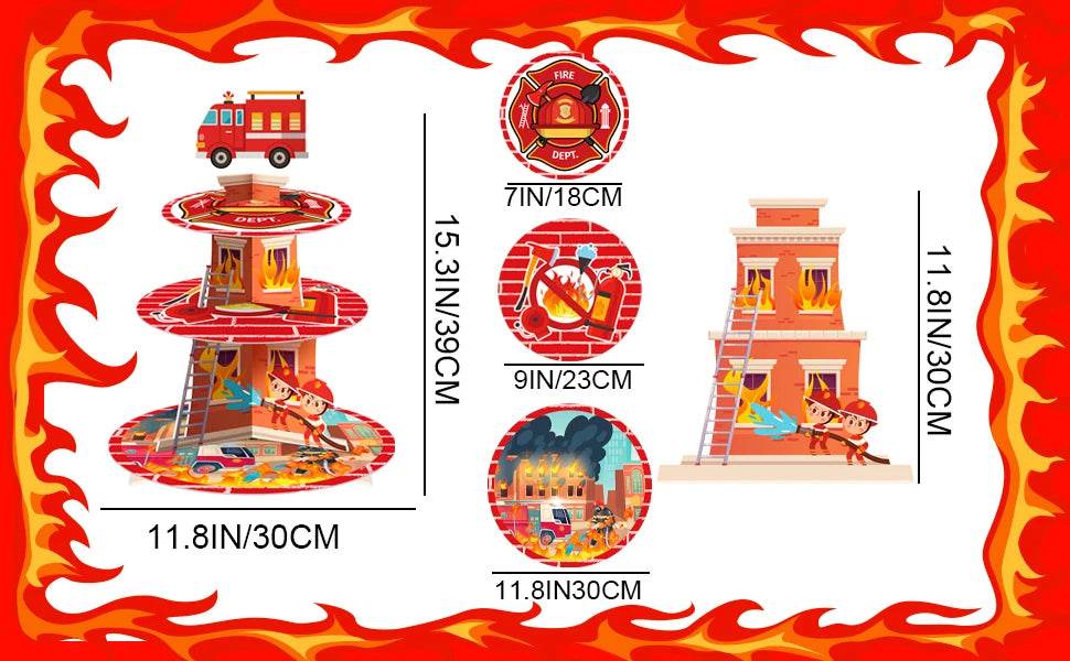 Firefighter Party Decoration Cupcake Stand - Loft&Timber
