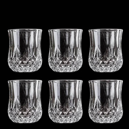 6Pcs Whiskey Glass Cup Rum Liqueur Mini Shot Glass Creative Diamond Shaped - Loft&Timber
