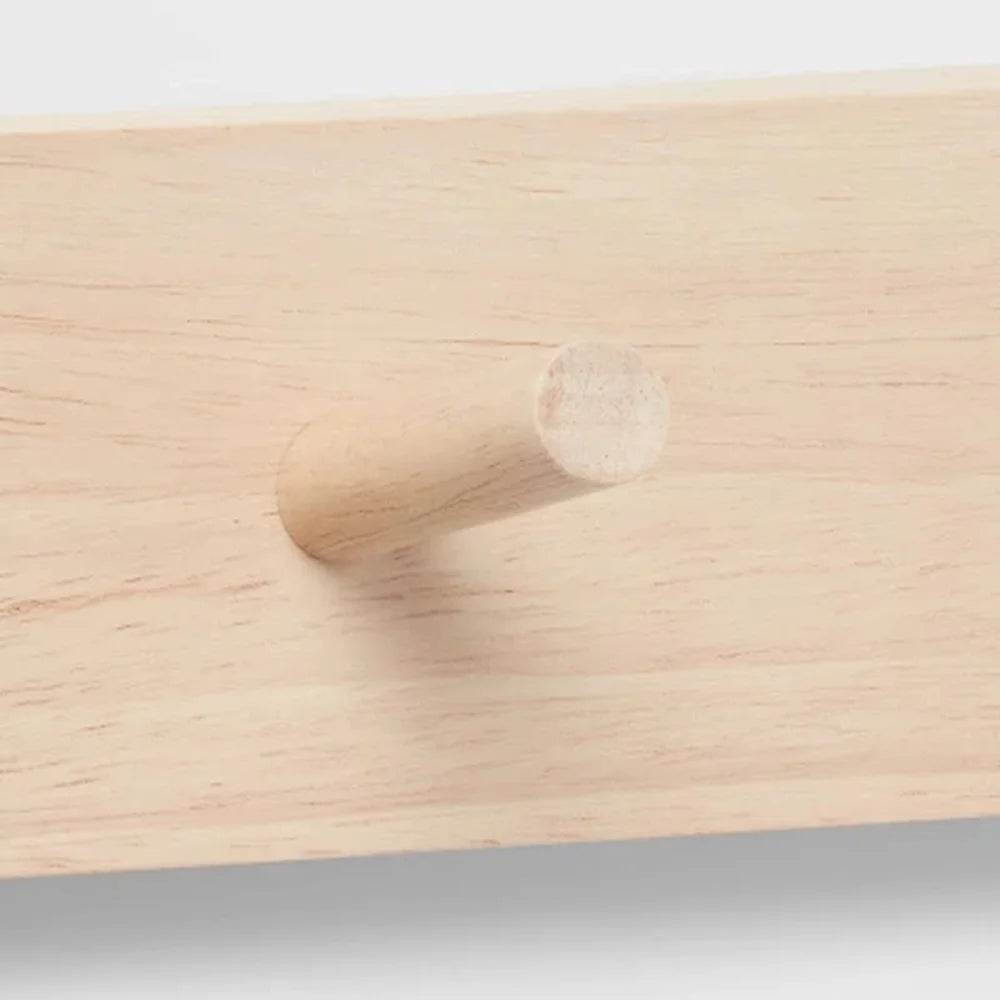 Wooden Wall Mounted Hook Rack 5 Pegs - Loft&Timber