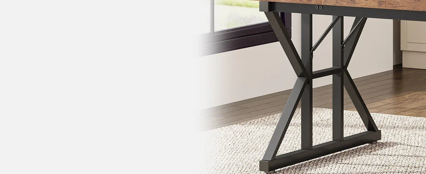 Farmhouse Dining Table for 6 People, 70.8" - Loft&Timber