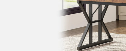 Farmhouse Dining Table for 6 People, 70.8" - Loft&Timber