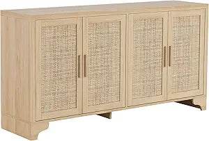 Natural Rattan Sideboard Buffet Cabinet with Storage - Loft&Timber