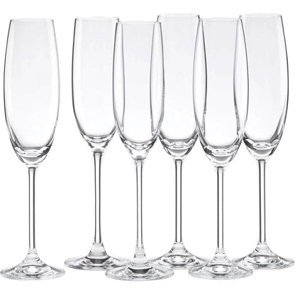 Champagne Flute Set of 6 Break Resistant Glasses - Loft&Timber