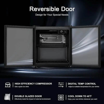 Mini Fridge Cooler - 12 Bottle 48 Can Beverage Refrigerator