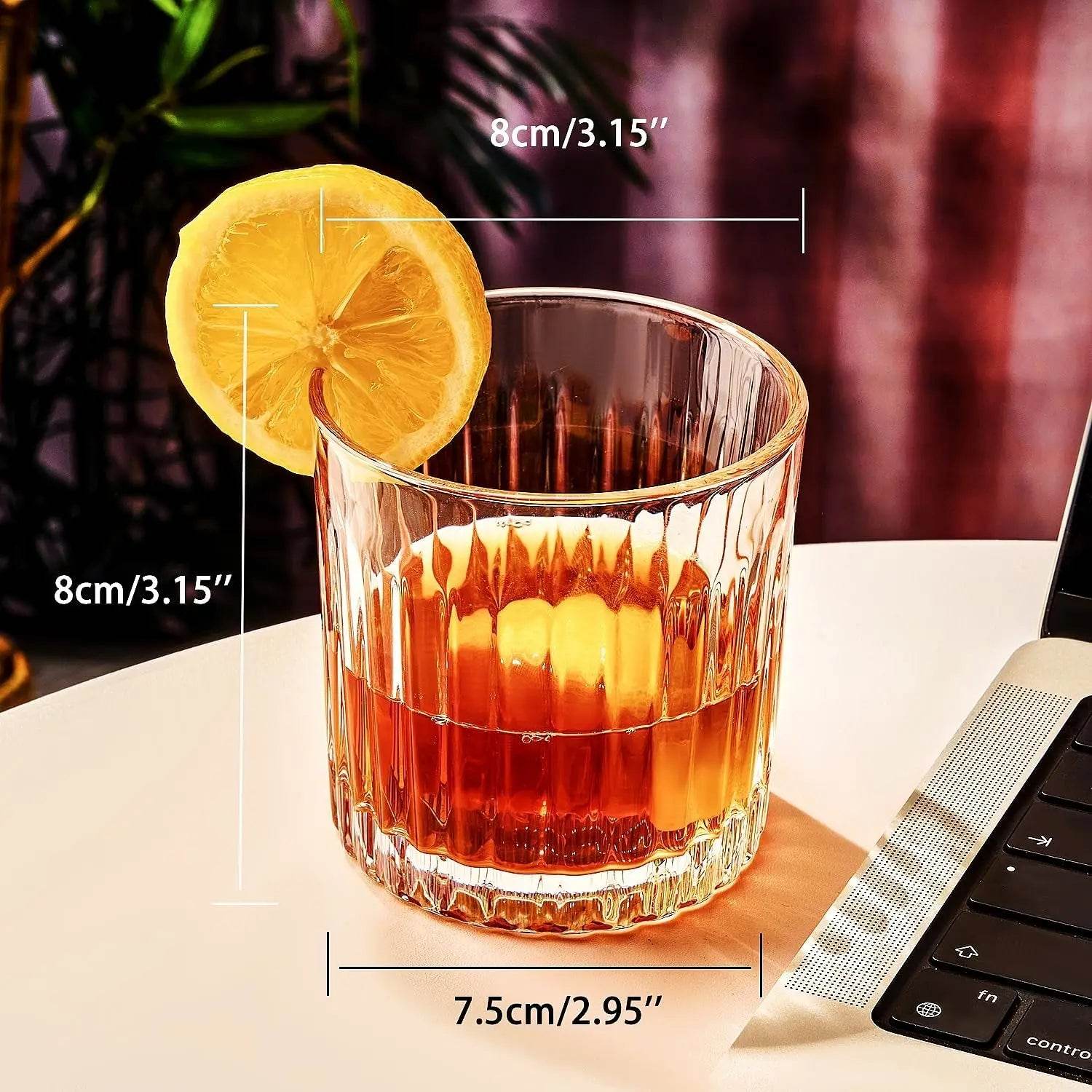 Whiskey Glasses Set of 4,Lead-Free Crystal Old Fashioned Glass,300ml - Loft&Timber