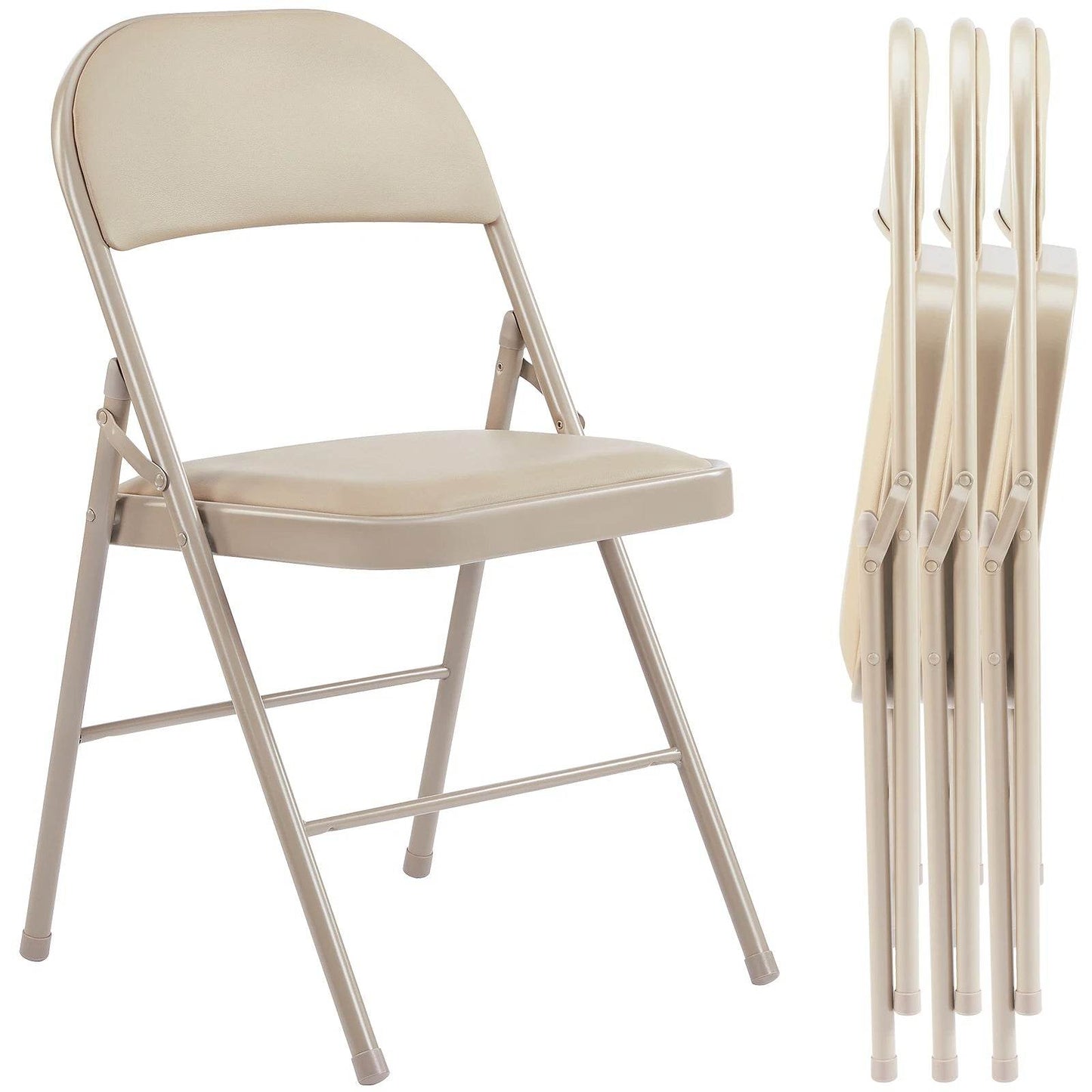 JHK Leather Padded Folding Chair 4 Pack - Loft&Timber
