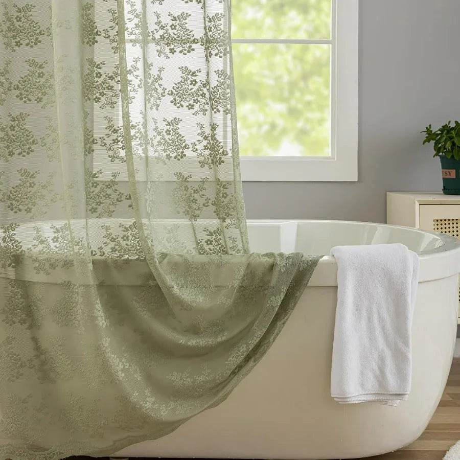 Elegant Sage Green Shower Curtain - Loft&Timber