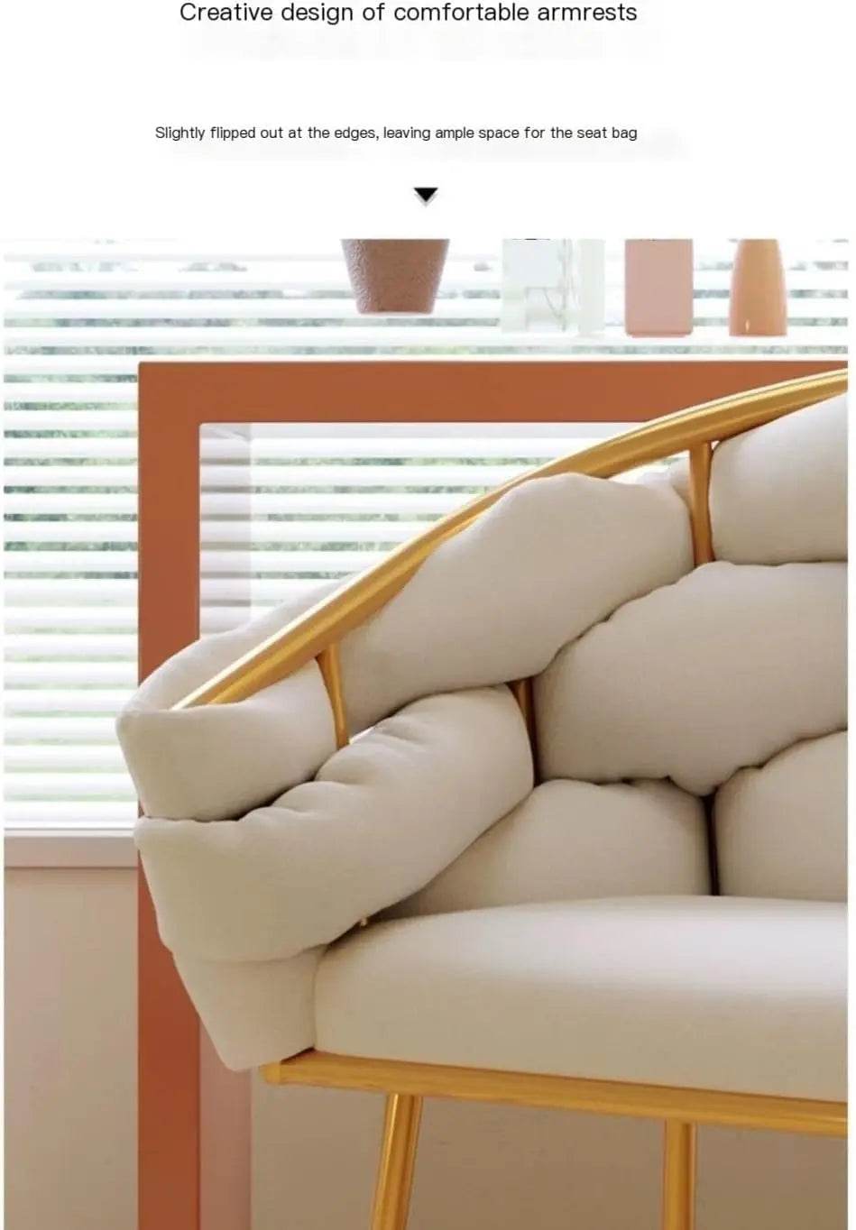 Formwell Leisure Single Sofa Chair Velvet with Gold Legs - Loft&Timber