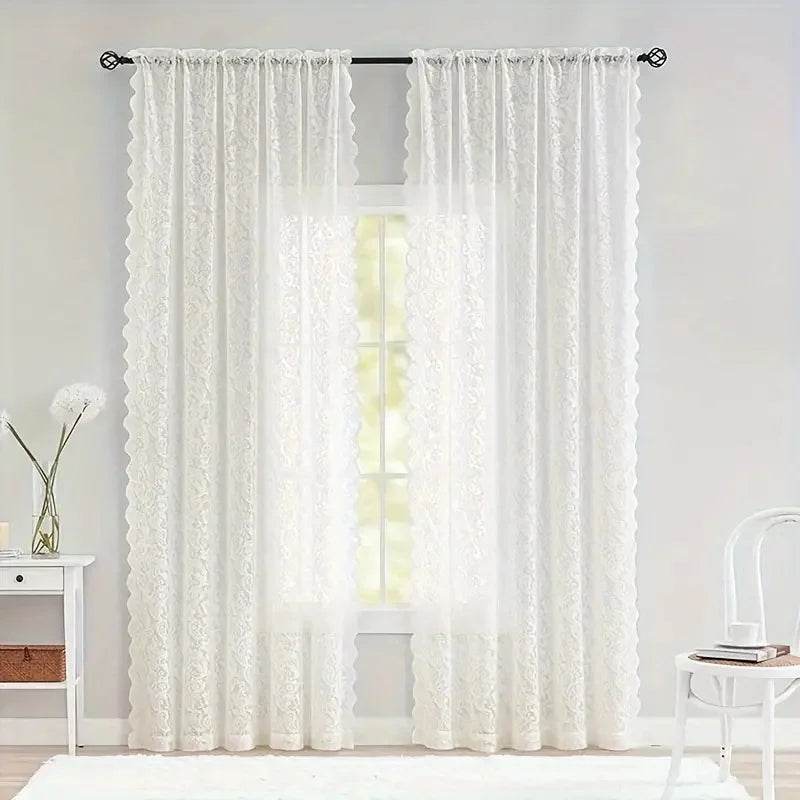 1pc elegant phoenix tail lace chiffon curtain - Loft&Timber