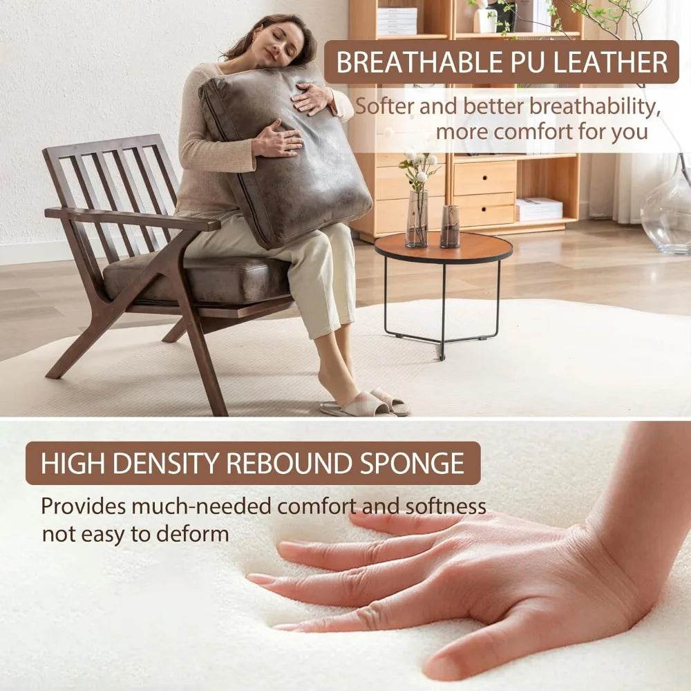 Accent Chairs for Living Room,PU Leather Mid Century - Loft&Timber