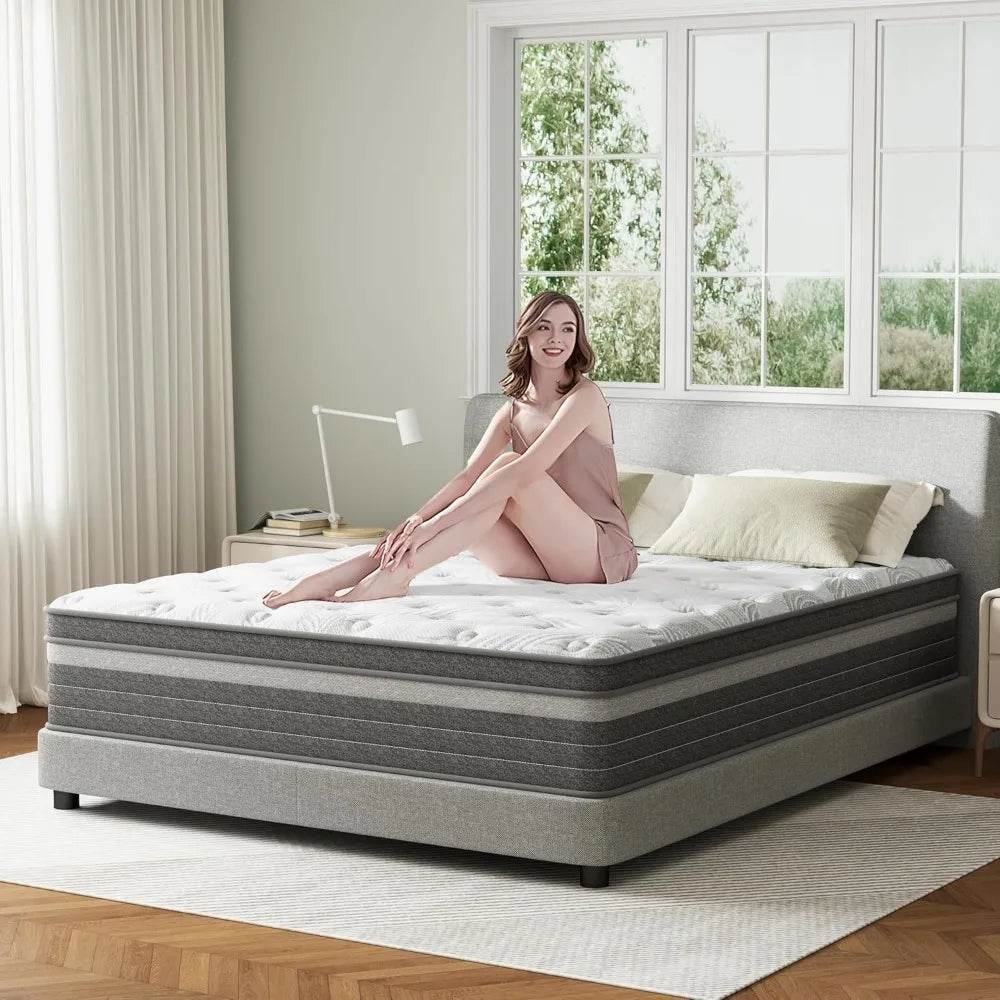12 inch Mattress in a Box| Hybrid Design with CertiPUR-US Foam - Loft&Timber
