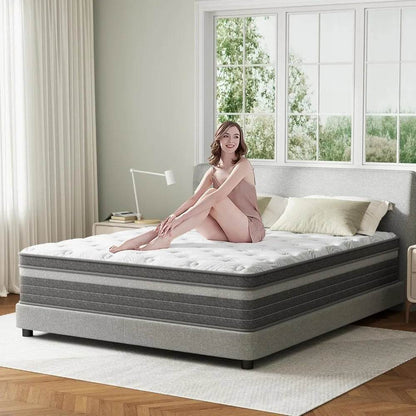 12 inch Mattress in a Box| Hybrid Design with CertiPUR-US Foam - Loft&Timber