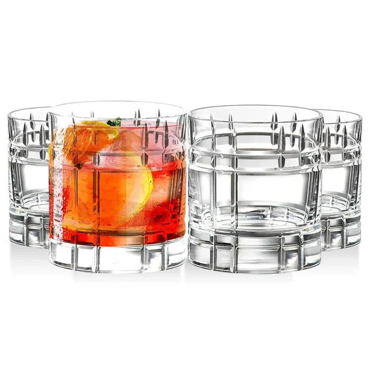 Whiskey Glasses - Double Old Fashioned Rocks Glass - Set Of 4 Lowball
