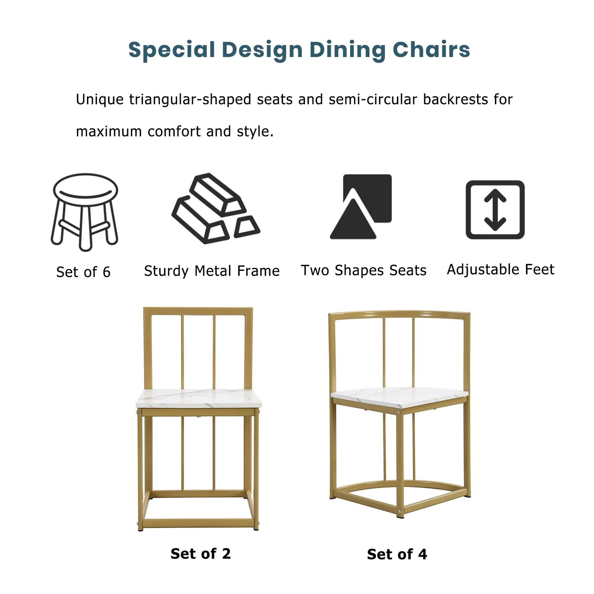 TOPMAX Modern 7-Piece Dining Table Set - Loft&Timber