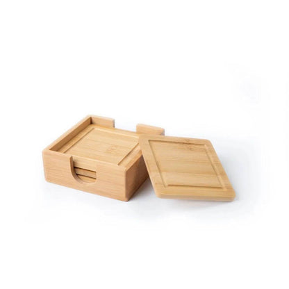 Pack of 3 Natural bamboo coasters with cork - Loft&Timber