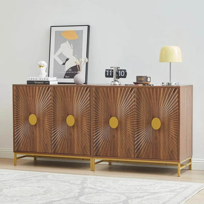 Sideboard Buffet Cabinet Set of 2 with 2 Doors and Adjustable Shelves - Loft&Timber