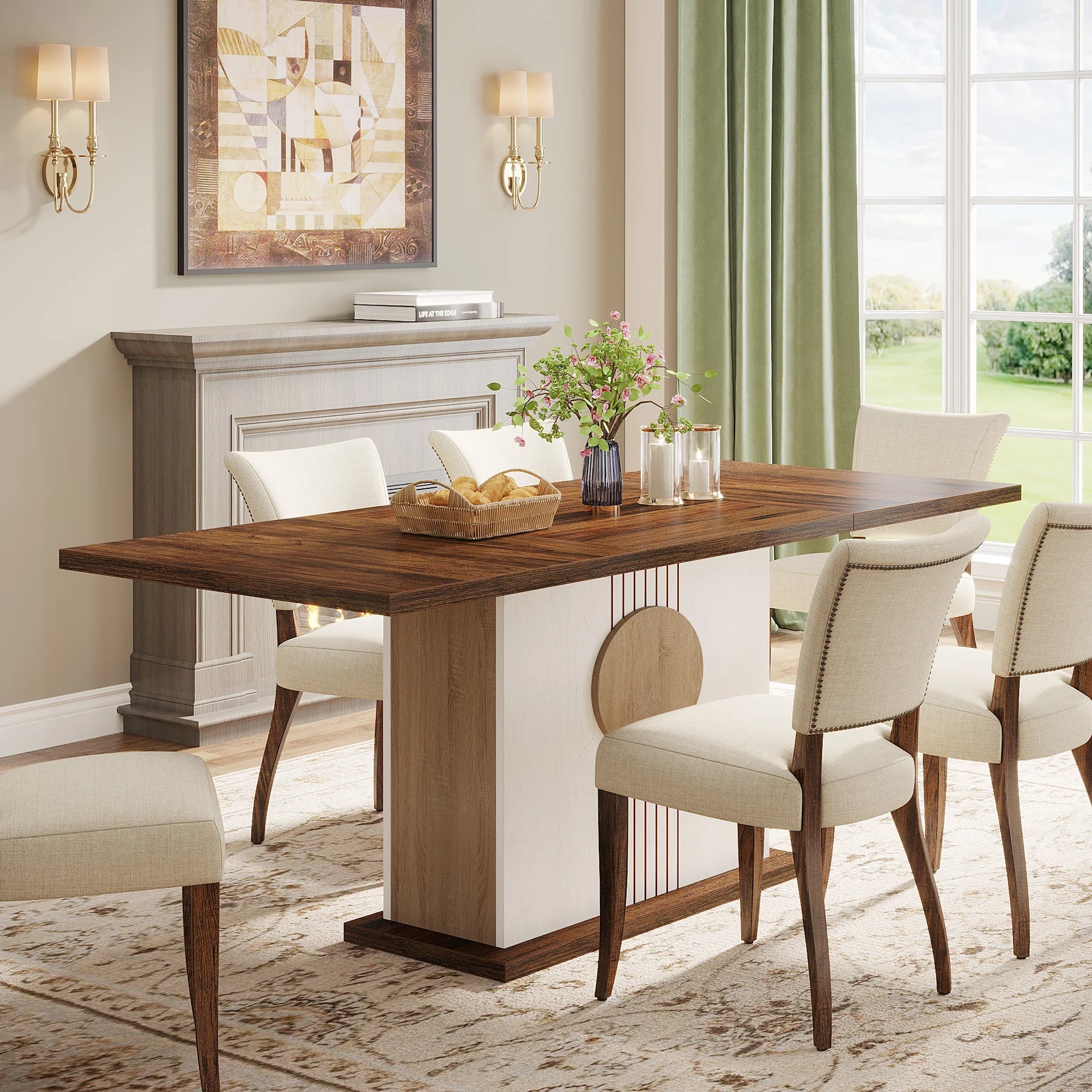 Tribesigns 55" Rectangular Dining Table for 4 to 6 - Loft&Timber