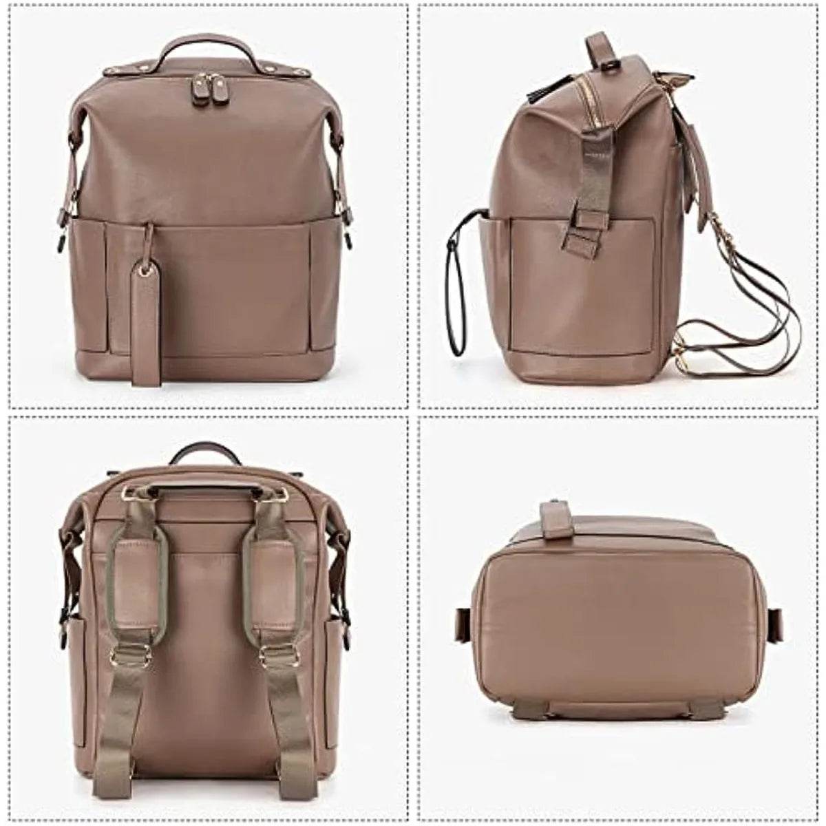 New 6 Types PU Leather Mommy Bag Large Capacity Backpack - Loft&Timber