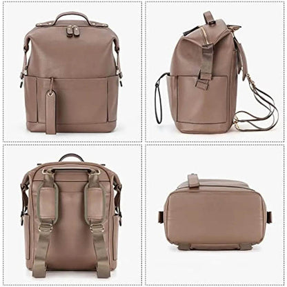 New 6 Types PU Leather Mommy Bag Large Capacity Backpack - Loft&Timber