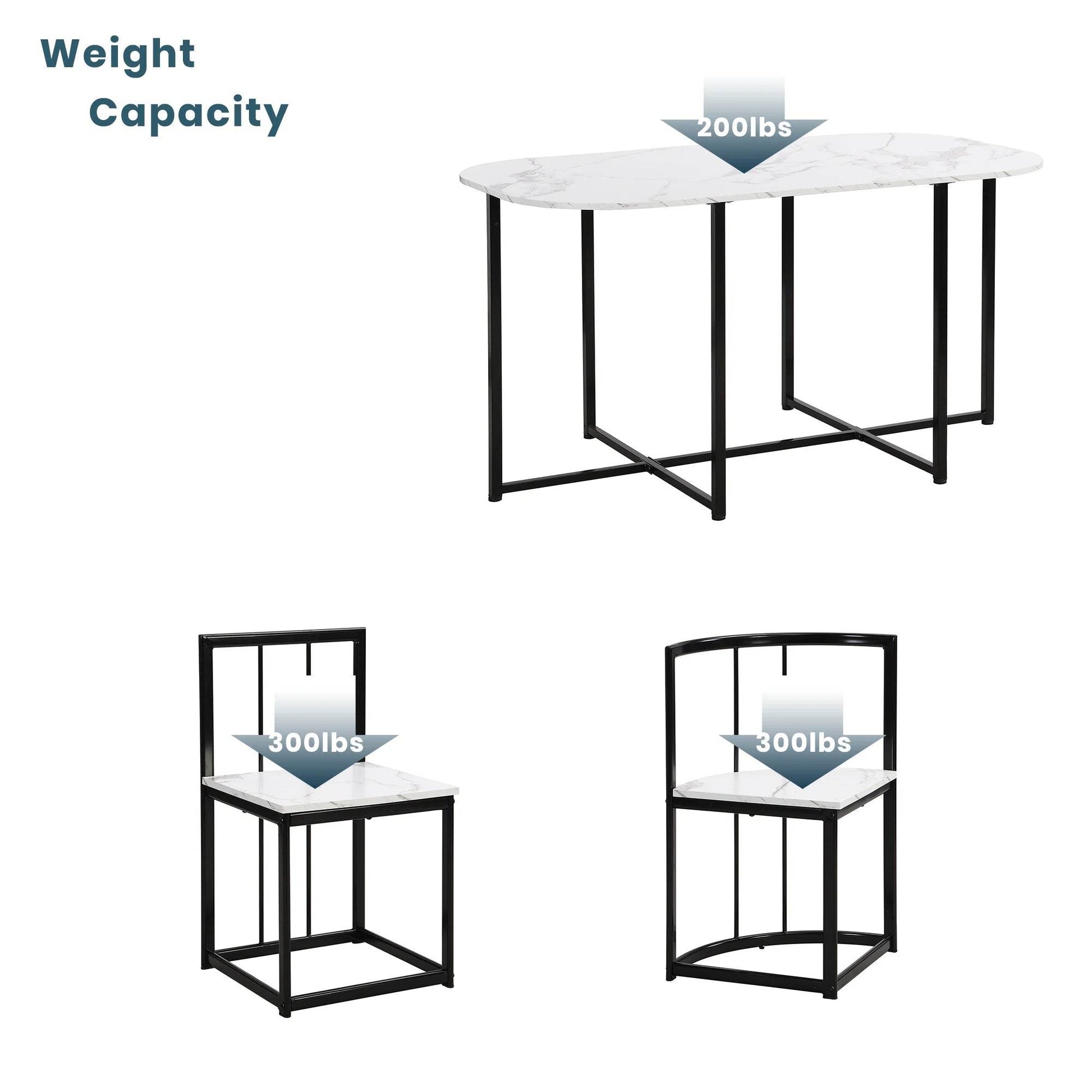TOPMAX Modern 7-Piece Dining Table Set - Loft&Timber