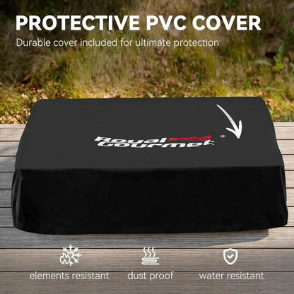 Portable 24-Inch 3-Burner Gas Grill with Griddle and Cover, 25,500 BTUs - Loft&Timber