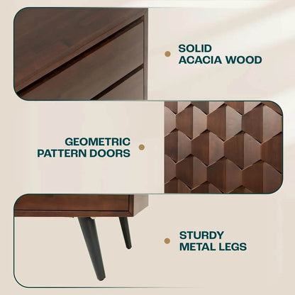 Sideboard Georgina Solid Wood 2 Doors & 3 Drawers - Loft&Timber