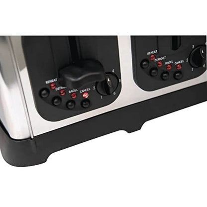4 Slot Toaster with Adjustable Browning Control and Durable Stainless