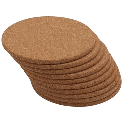 US Stock 10pcs Round Cork Coasters 3.9" Diameter - Loft&Timber