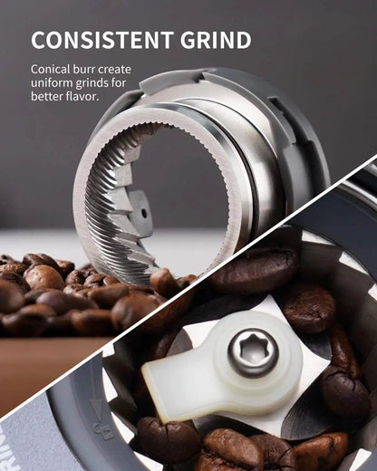 Conical Burr Espresso Coffee Grinder Electric with Precision Timer 2.0,Touchscreen Adjustable Burr Mill with 51 Precise Settings - Loft&Timber