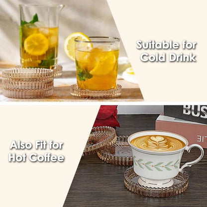 Modern Clear Coaster Set of 5 - Loft&Timber