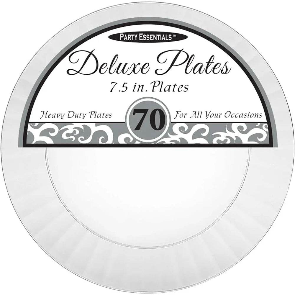 Deluxe Hard Plastic Round Salad Plates 70 Count 7-1/2 Inch - Loft&Timber